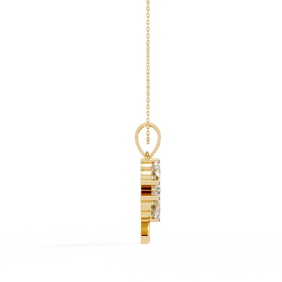 Reverra 14K Four-Leaf Clover Diamond Pendant Necklace, CTTW-0.61