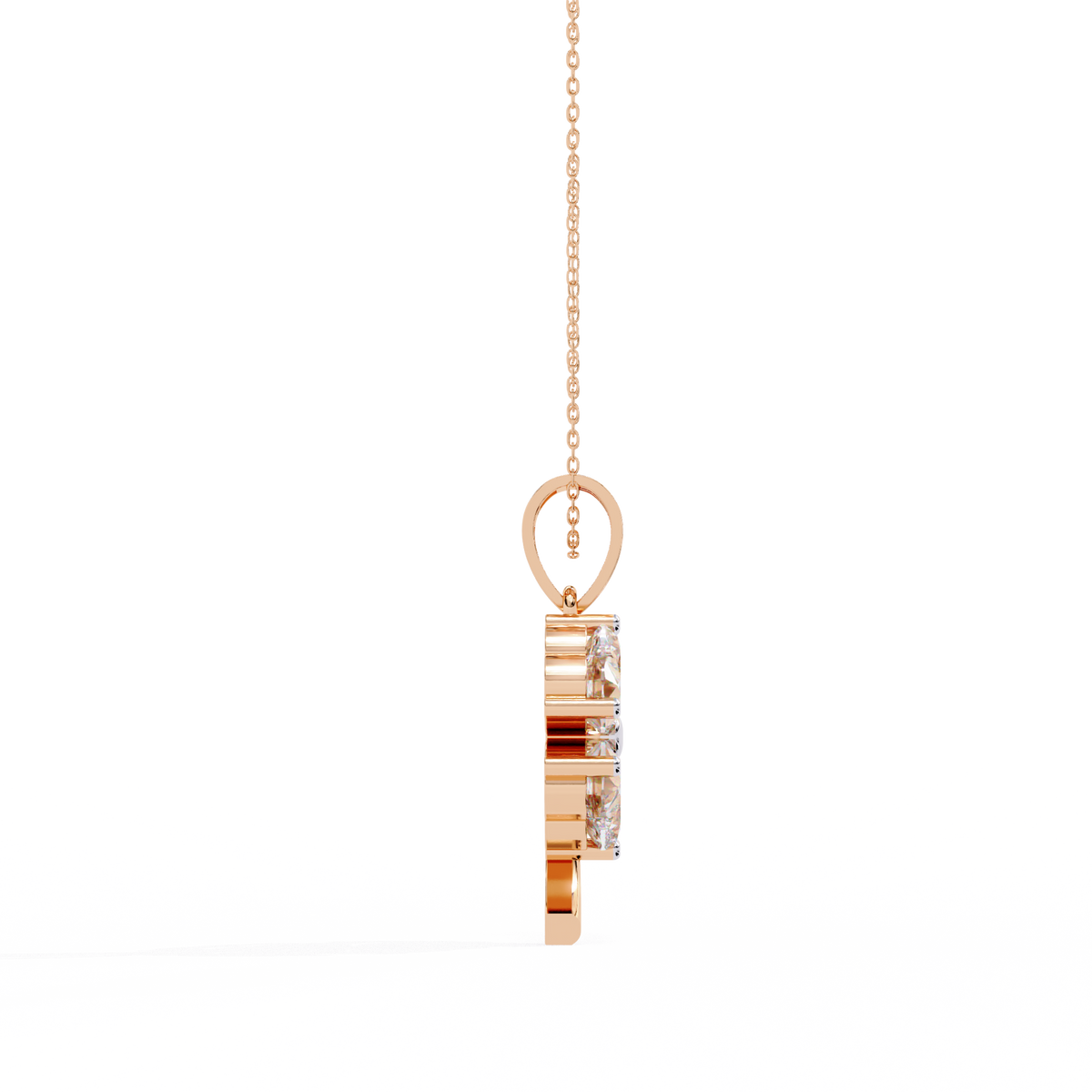 Reverra 14K Four-Leaf Clover Diamond Pendant Necklace, CTTW-0.61