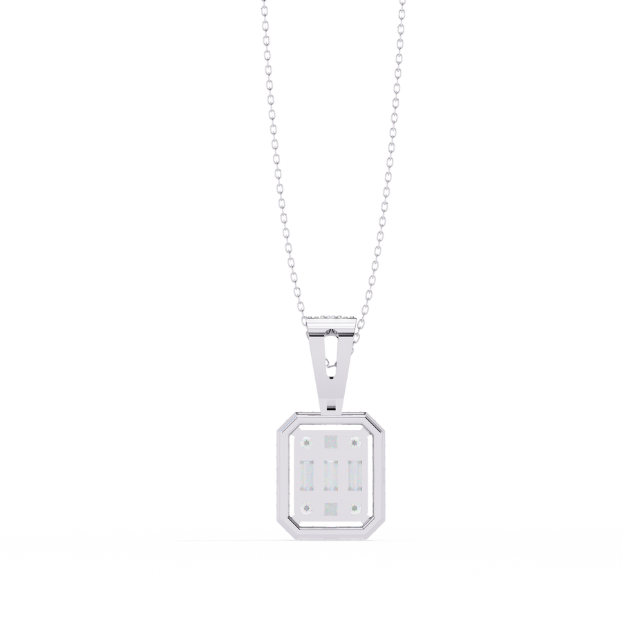 Reverra 14K Gold Irregular Lab Grown Diamond Baguette Cluster Pendant For Women, CTTW-0.72