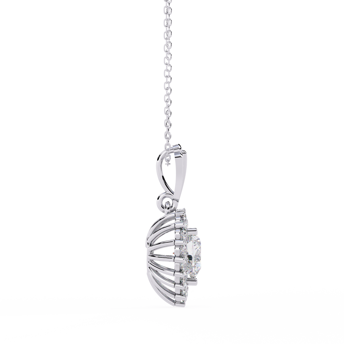 Reverra 14K Heart Halo Diamond Pendant Necklace, CTTW-0.92