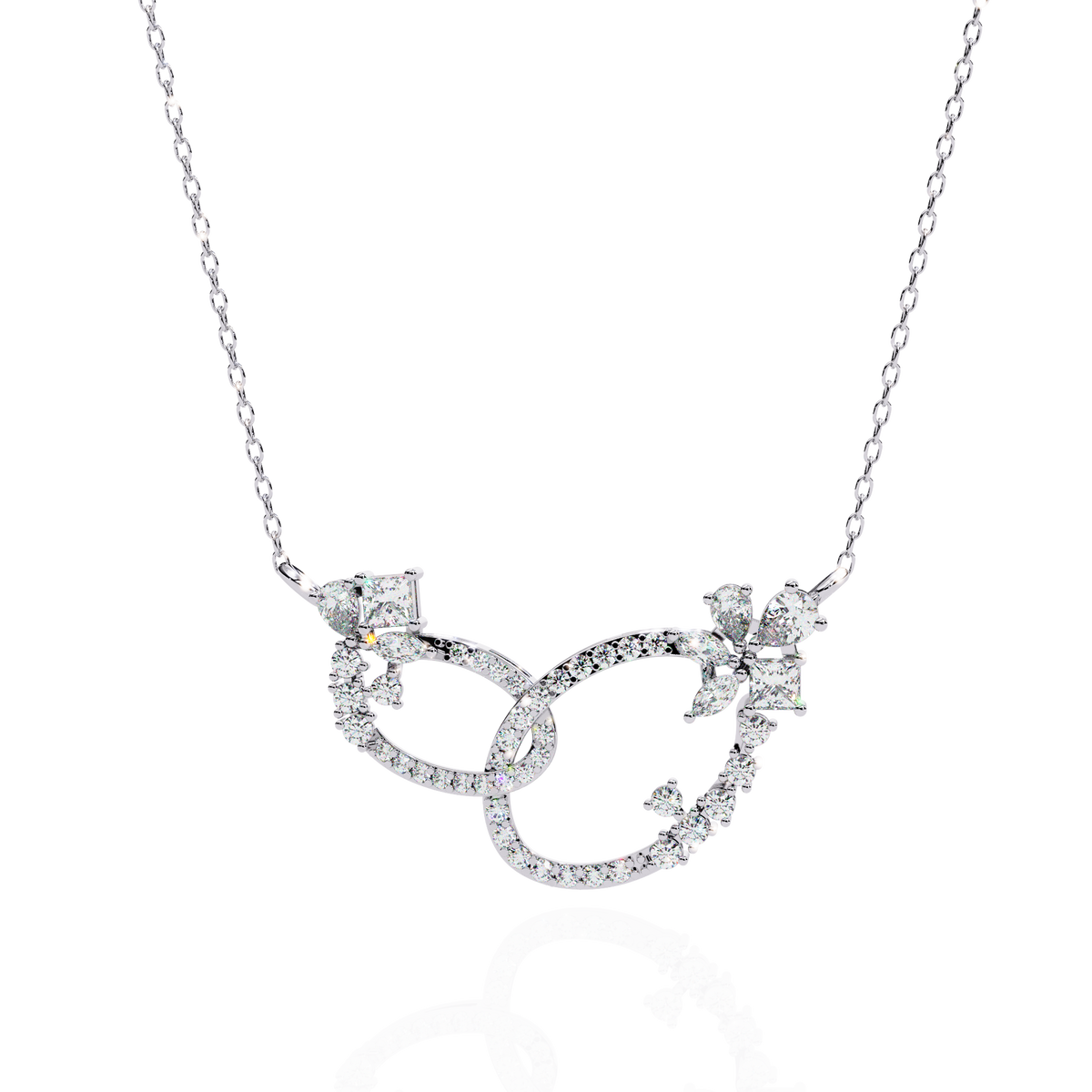 Reverra 14K Interlocking Diamond Loops Necklace, CTTW-0.73