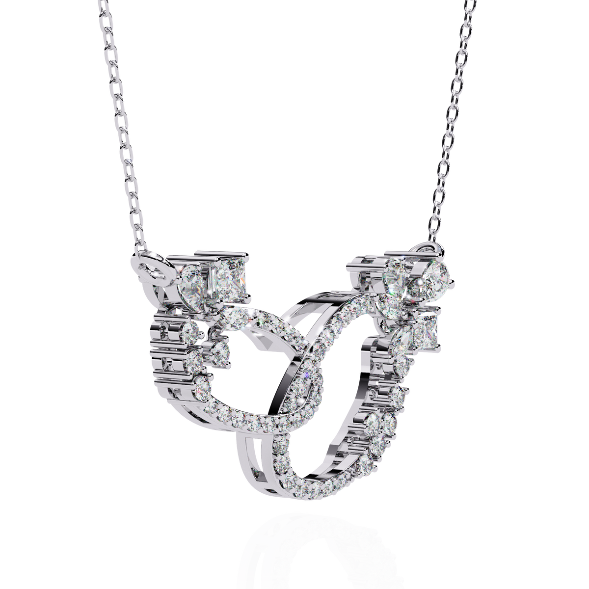 Reverra 14K Interlocking Diamond Loops Necklace, CTTW-0.73