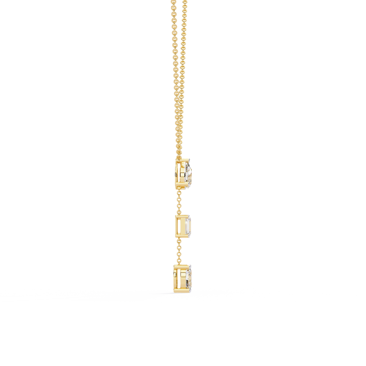 Reverra 14K Trio Drop Diamond Pendant Necklace, CTTW-1.54