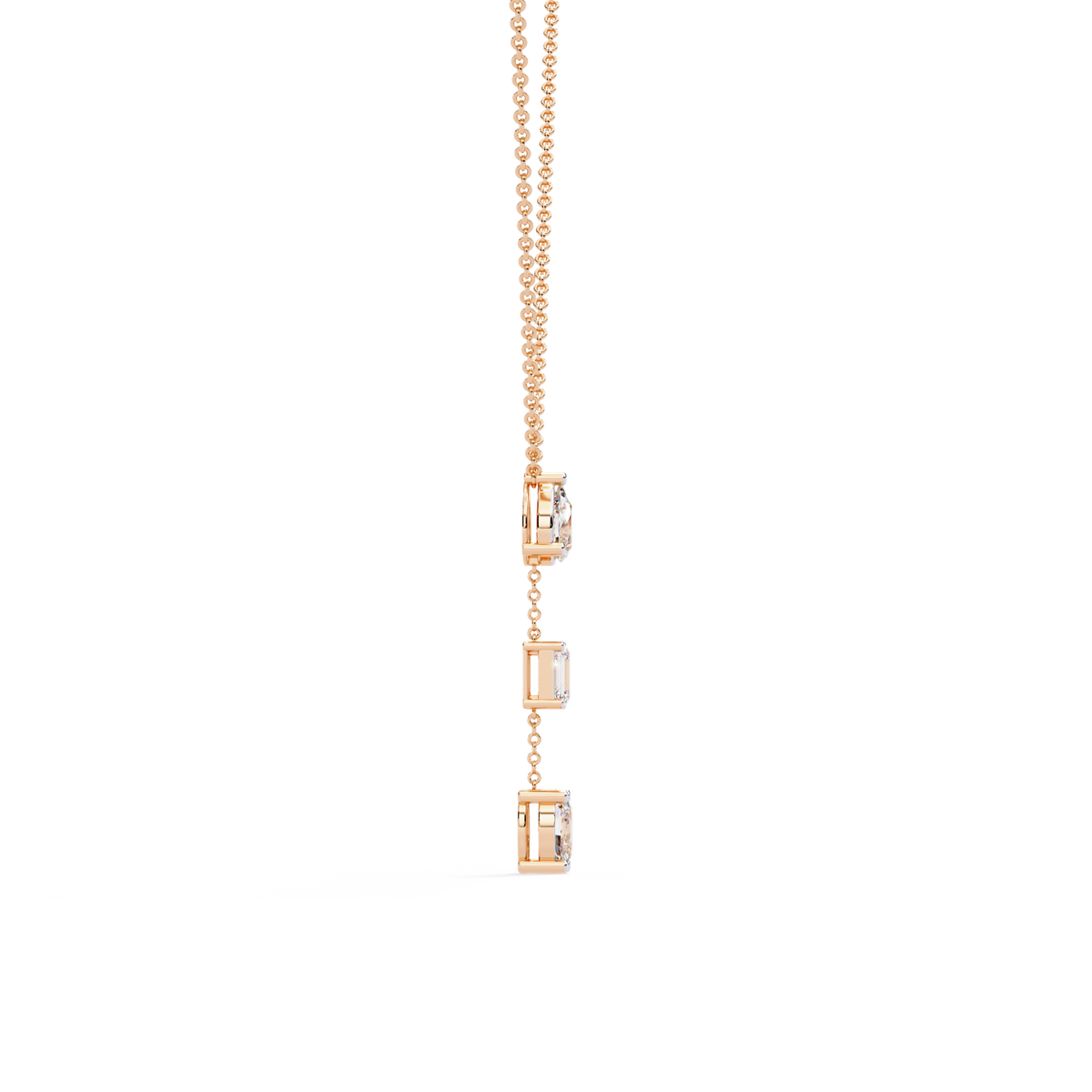 Reverra 14K Trio Drop Diamond Pendant Necklace, CTTW-1.54