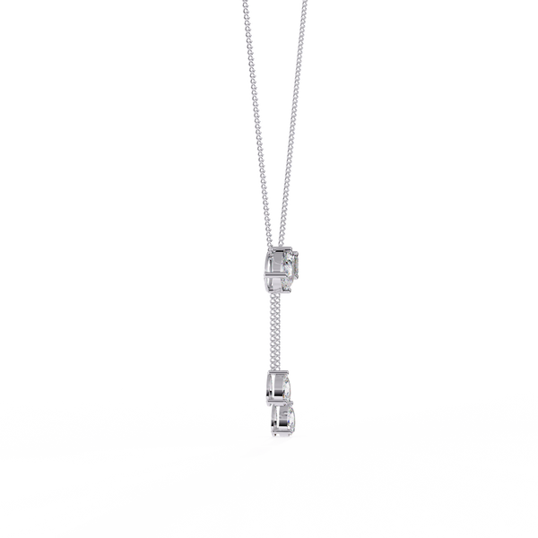 Reverra 14K Gold Pear & Emerald Lab Grown Diamond Multi-Drop Cascade Pendant For Women, CTTW-1.59