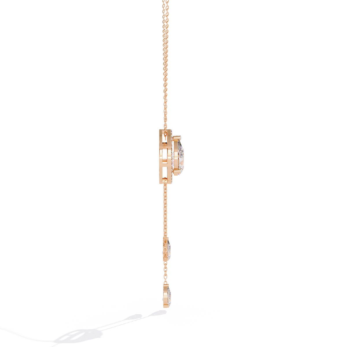 Reverra 14K Pear Drop Diamond Lariat Necklace, CTTW-1.81