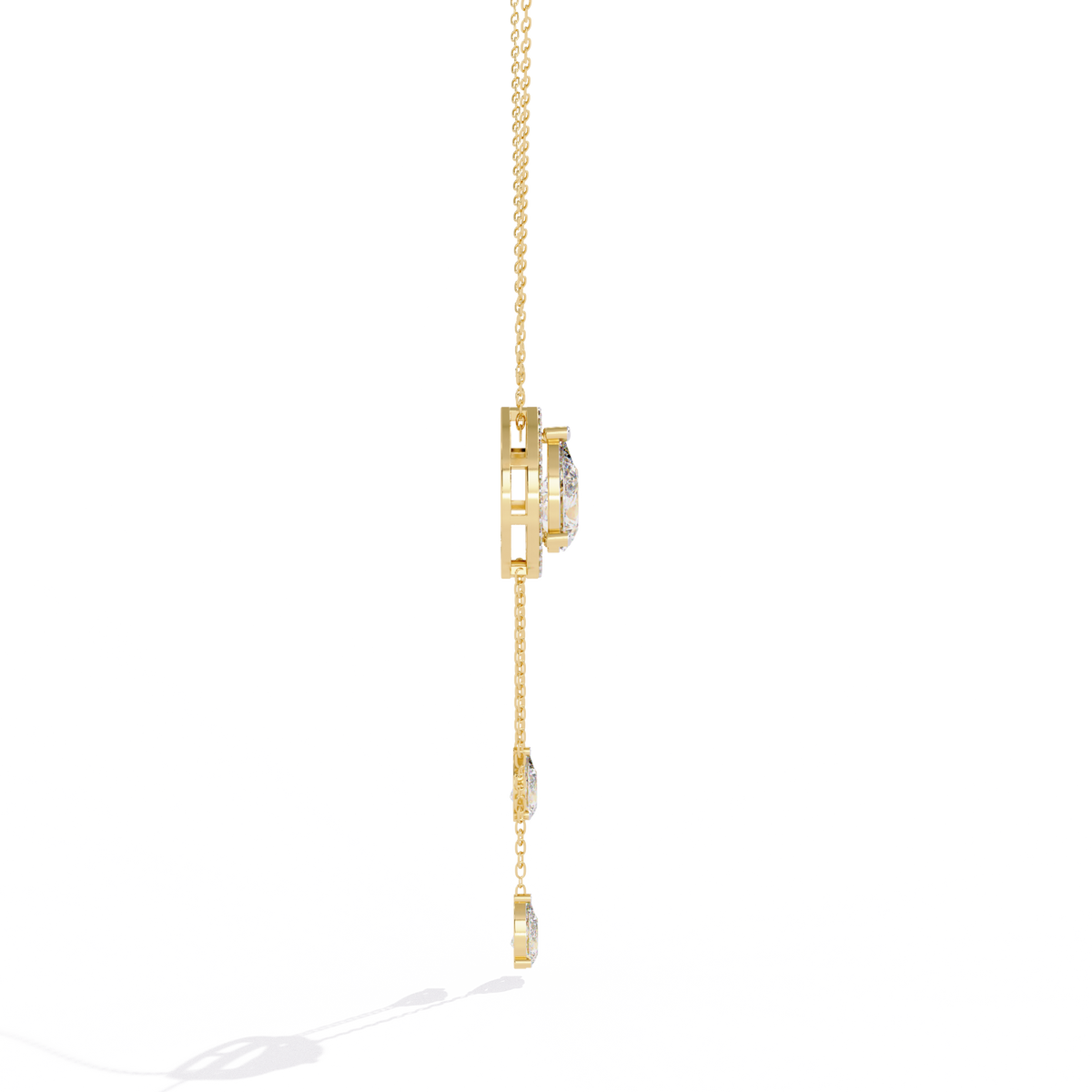 Reverra 14K Pear Drop Diamond Lariat Necklace, CTTW-1.81