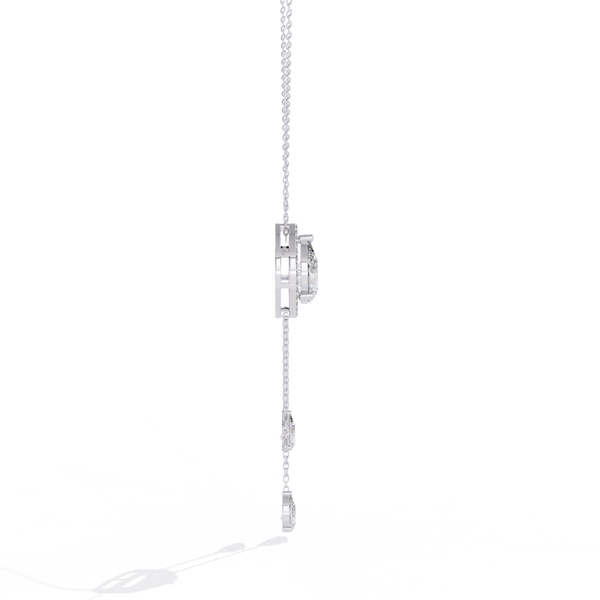 Reverra 14K Gold Pear Drop Lab Grown Diamond Lariat Pendant For Women, CTTW-1.81