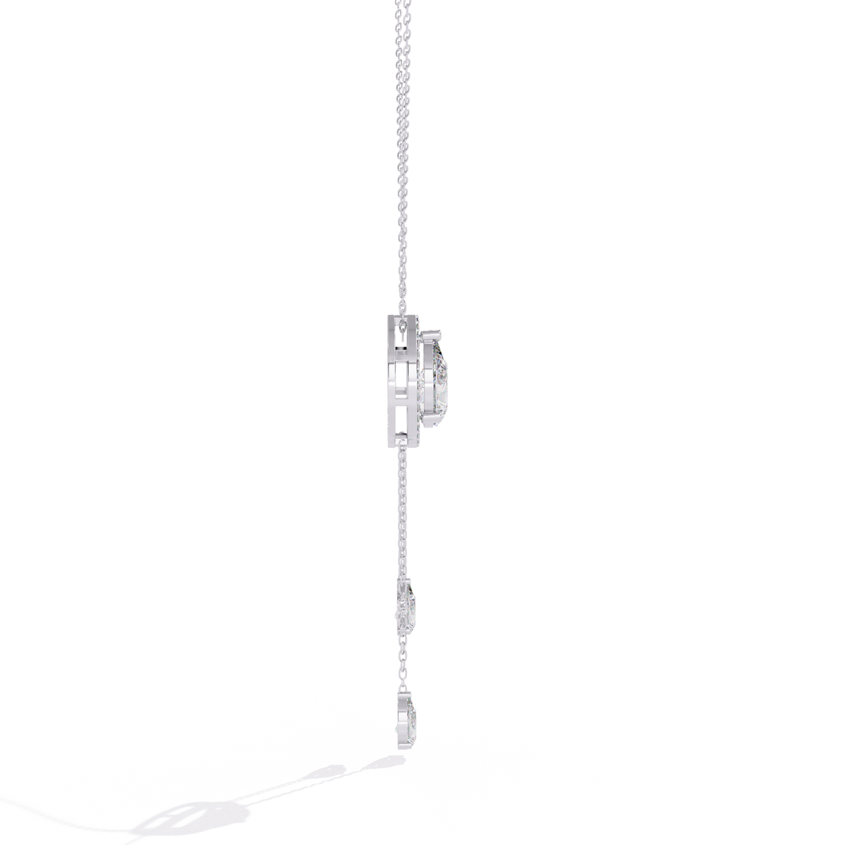 Reverra 14K Pear Drop Diamond Lariat Necklace, CTTW-1.81