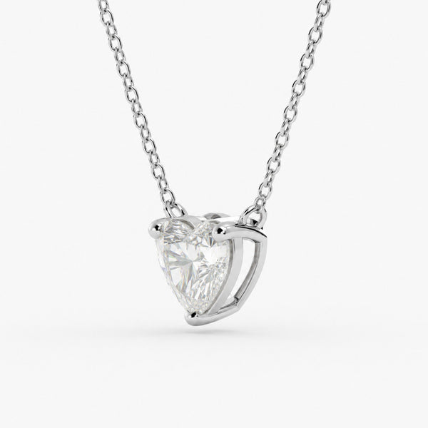 Reverra 14K Gold Heart Cut Lab Grown Diamond Spark Heart Pendant CTTW-1.5