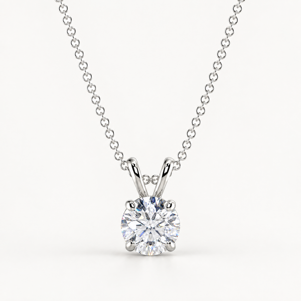 Reverra 14K Gold Round Lab Grown Diamond Solitaire Pendant