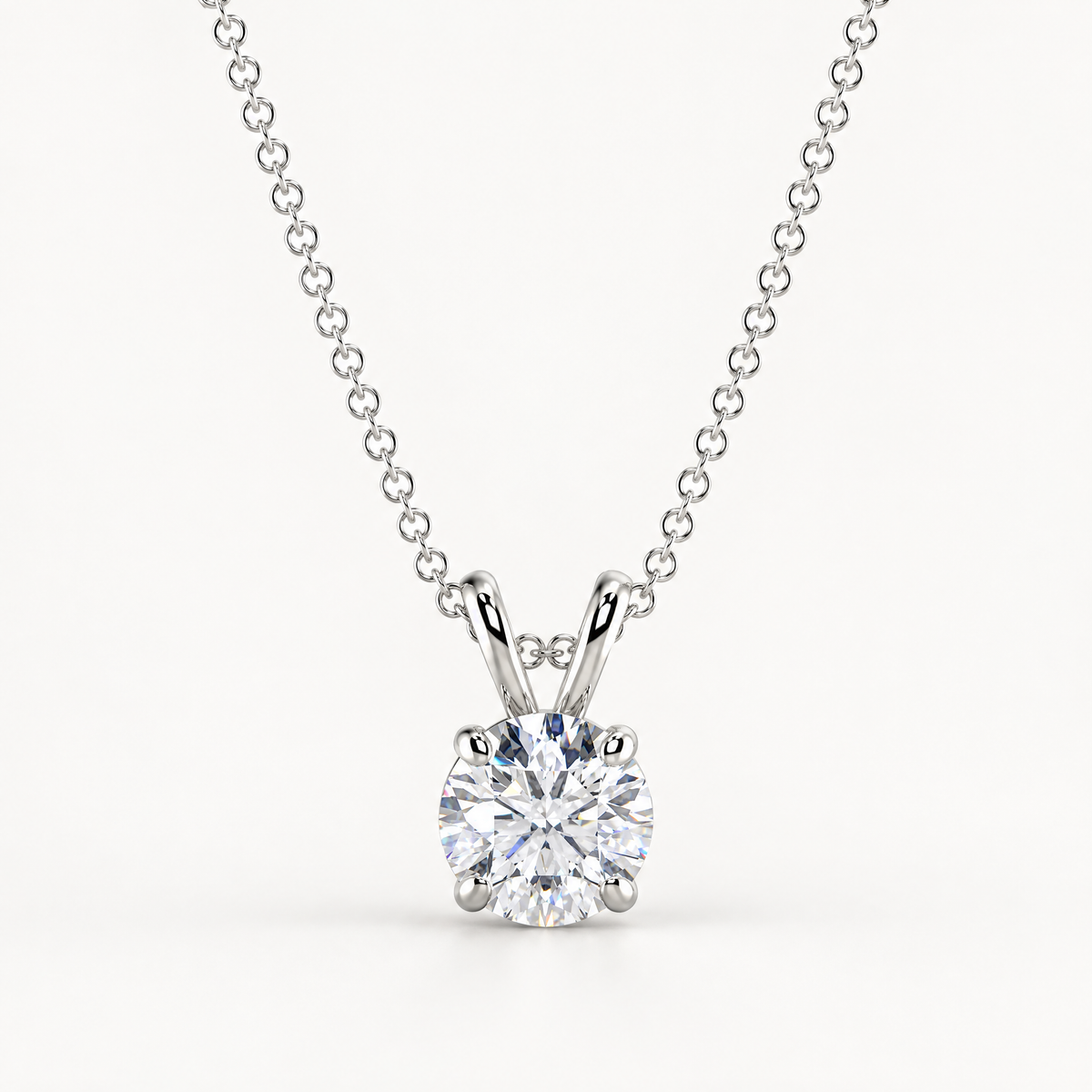 Reverra 14K Gold Round Lab Grown Diamond Solitaire Pendant