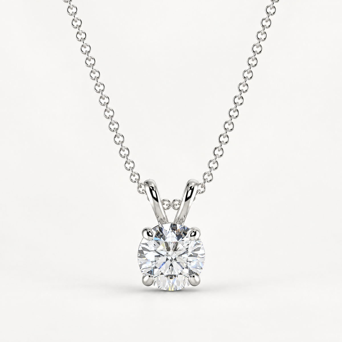 Reverra 14K Gold Round Lab Grown Diamond Solitaire Pendant