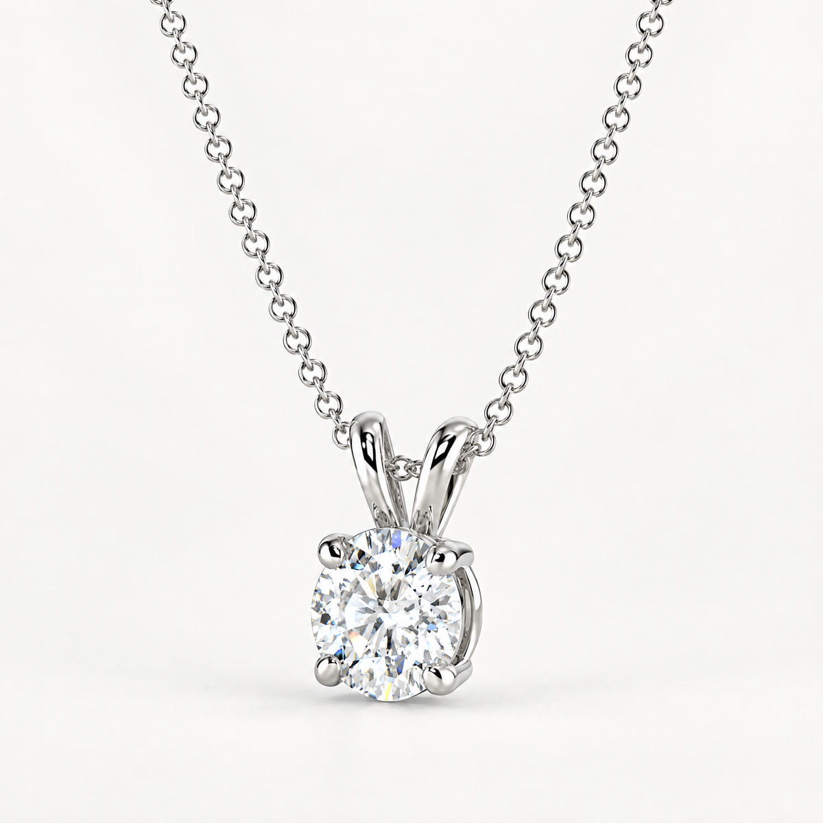 Reverra 14K Gold Round Lab Grown Diamond Solitaire Pendant