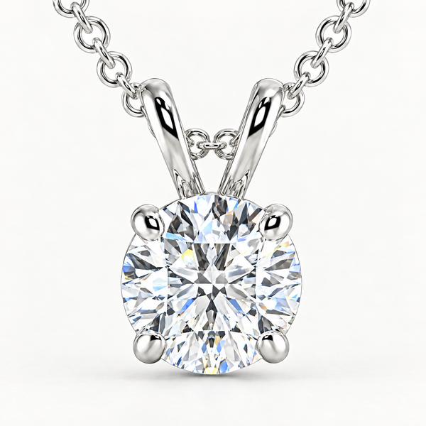 Reverra 14K Gold Round Lab Grown Diamond Solitaire Pendant