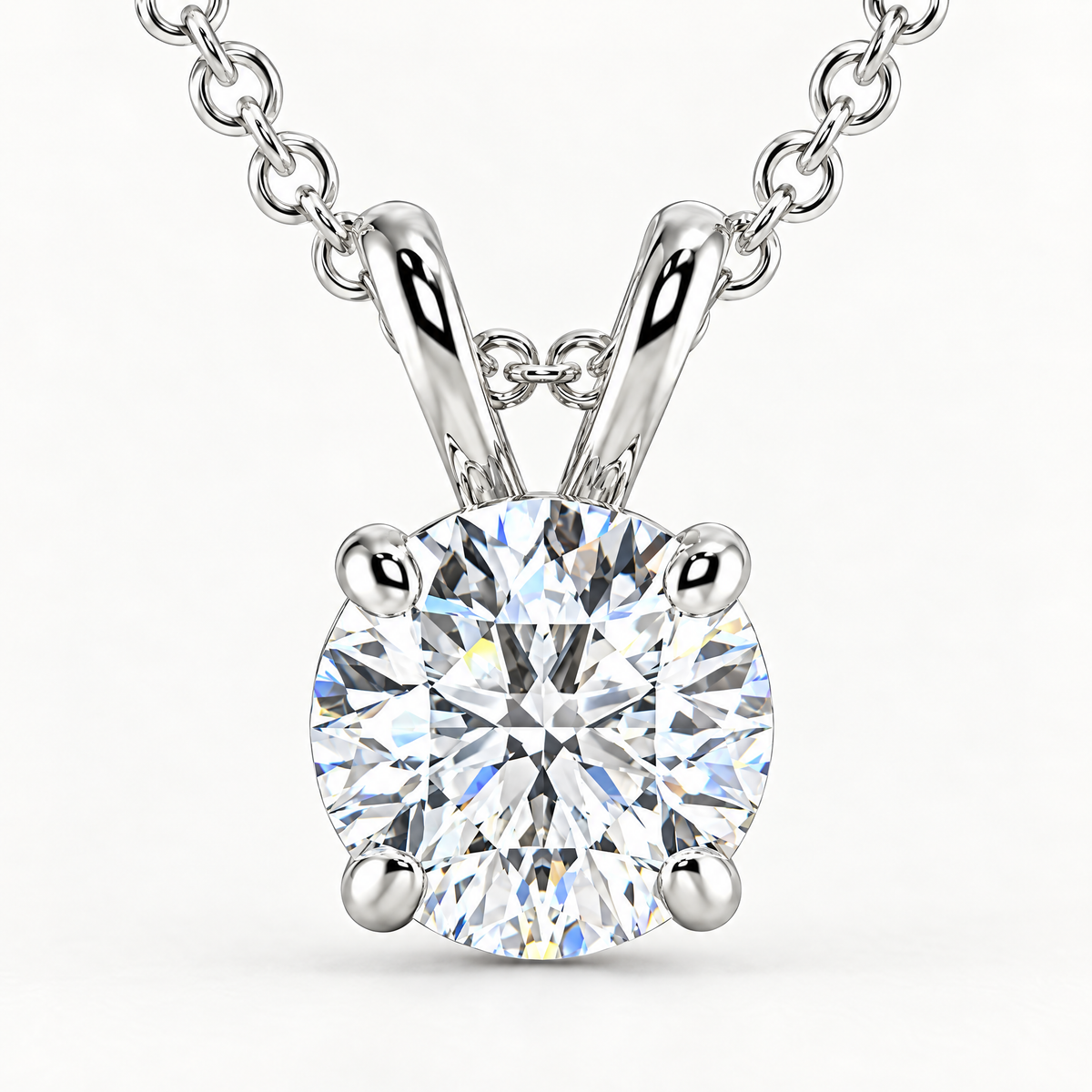 Reverra 14K Gold Round Lab Grown Diamond Solitaire Pendant