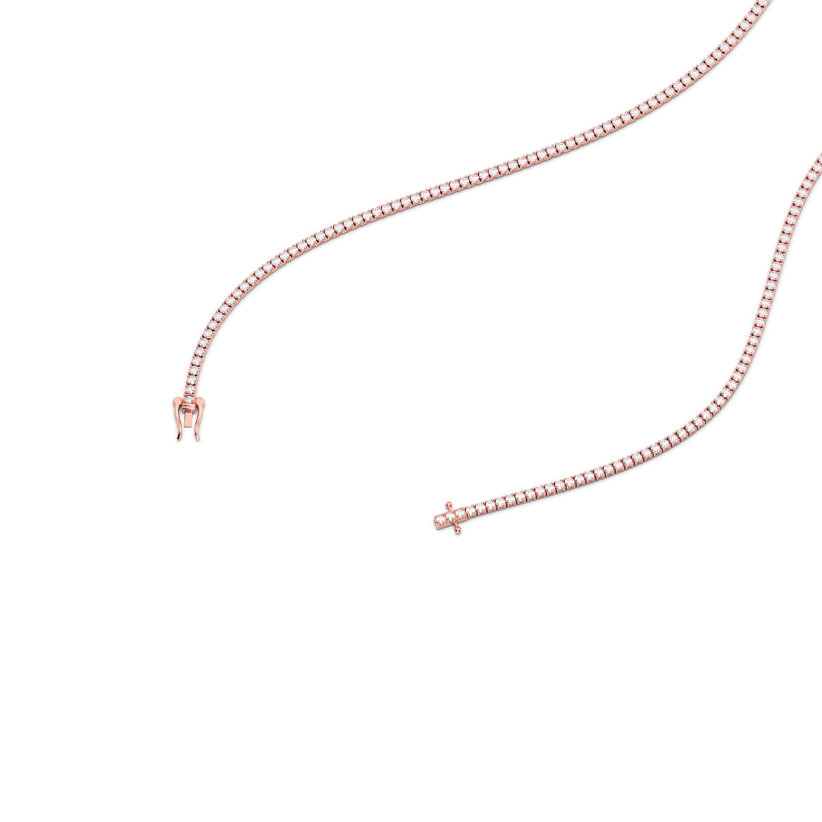 Reverra 14K Diamond Round Lab-Grown Diamonds Tennis Necklace