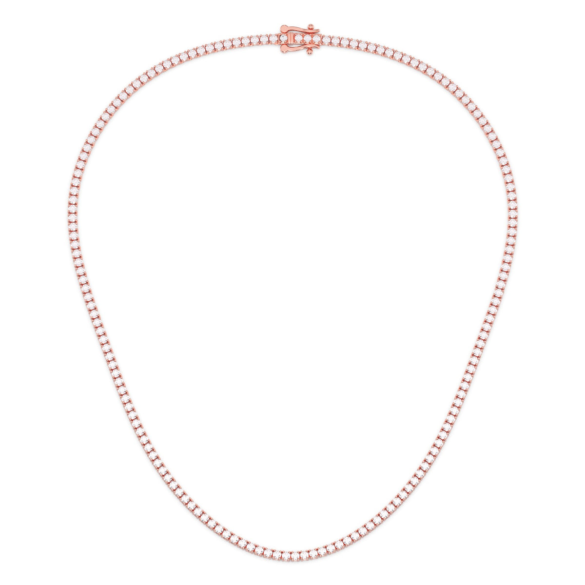 Reverra 14K Diamond Round Lab-Grown Diamonds Tennis Necklace