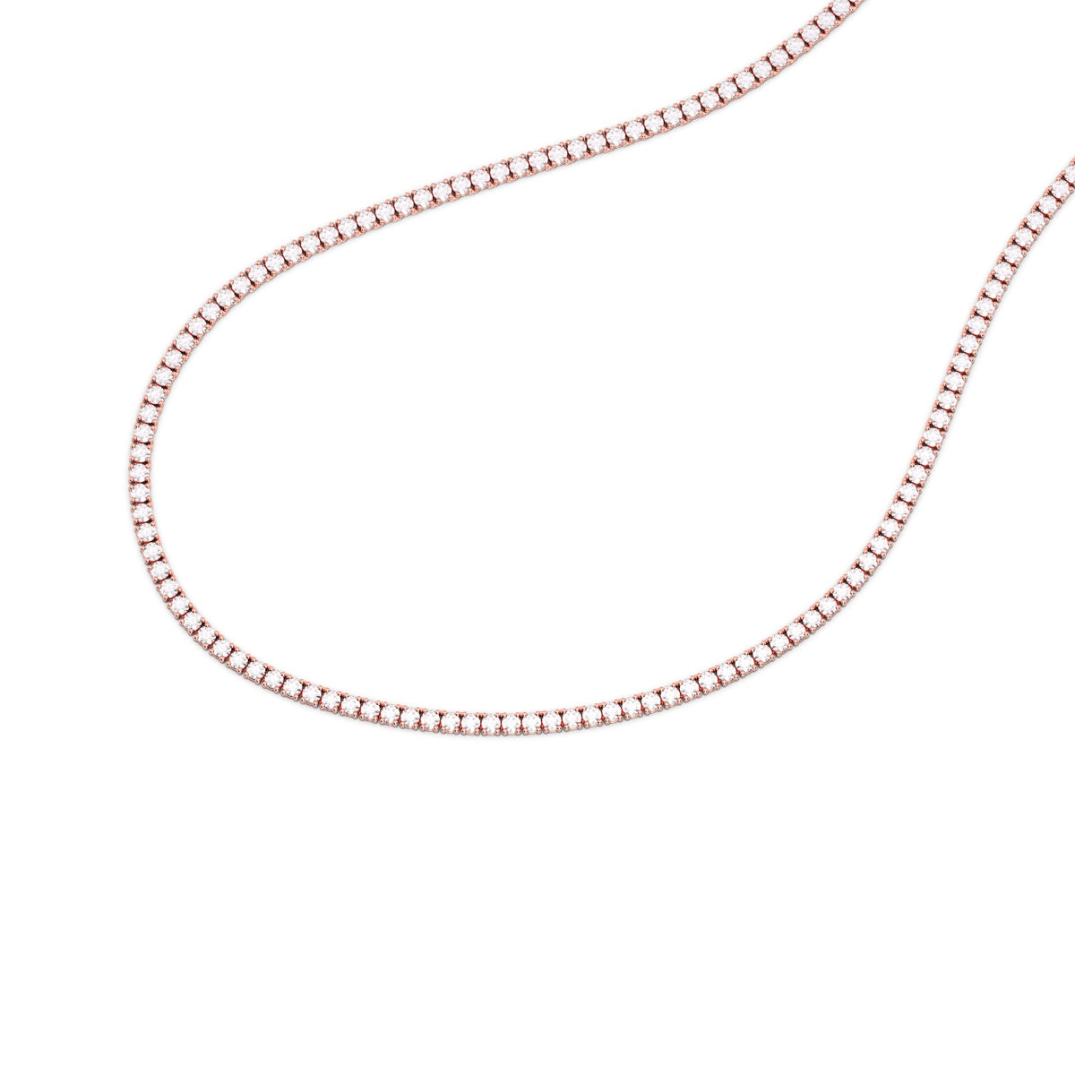 Reverra 14K Diamond Round Lab-Grown Diamonds Tennis Necklace