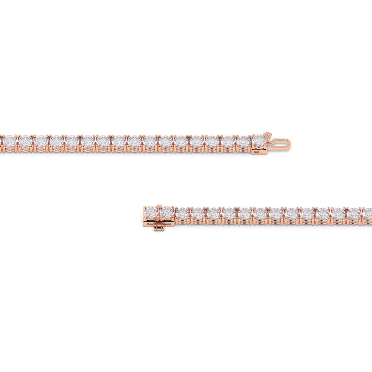 Reverra 14K Gold Round IGI Certified Lab Grown Diamond Tennis Bracelet for Women