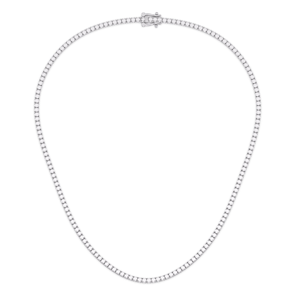 Reverra 14K Diamond Round Lab-Grown Diamonds Tennis Necklace