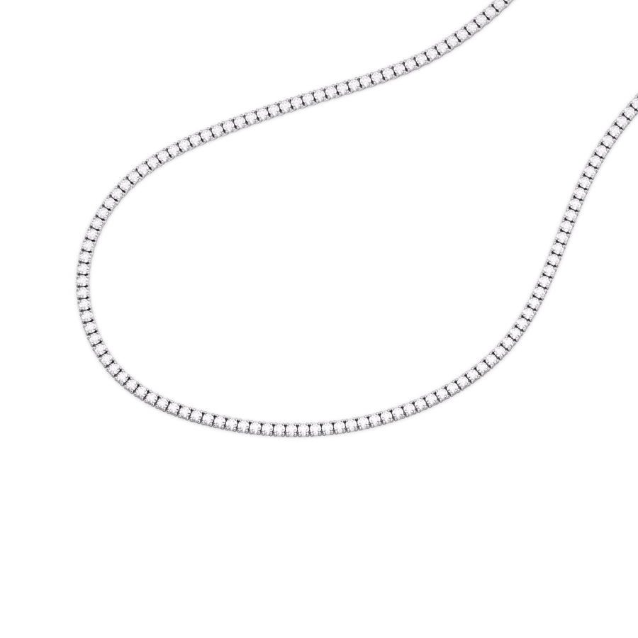Reverra 14K Gold Round IGI Certified Lab Grown Diamond Tennis Necklace for Women
