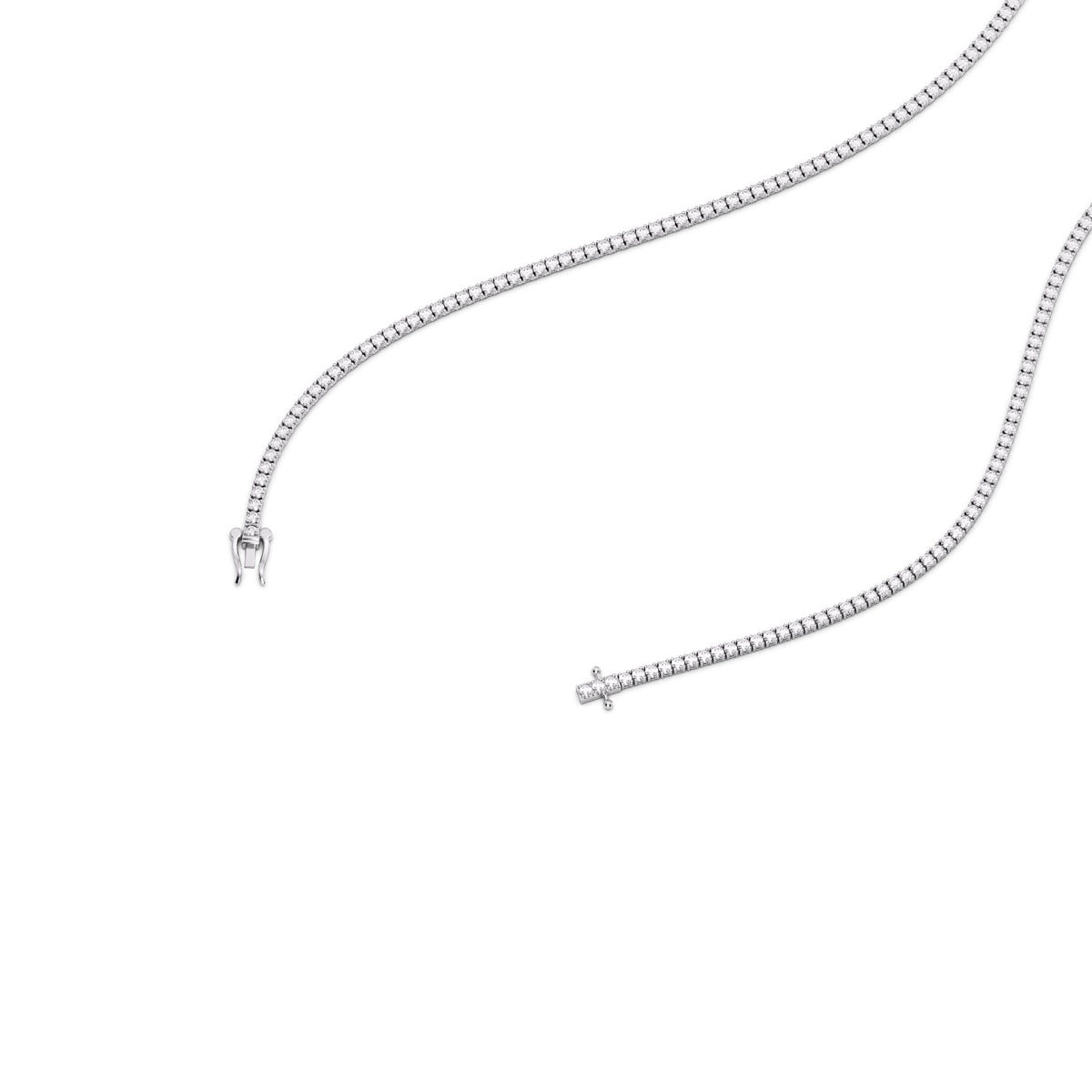 Reverra 14K Diamond Round Lab-Grown Diamonds Tennis Necklace