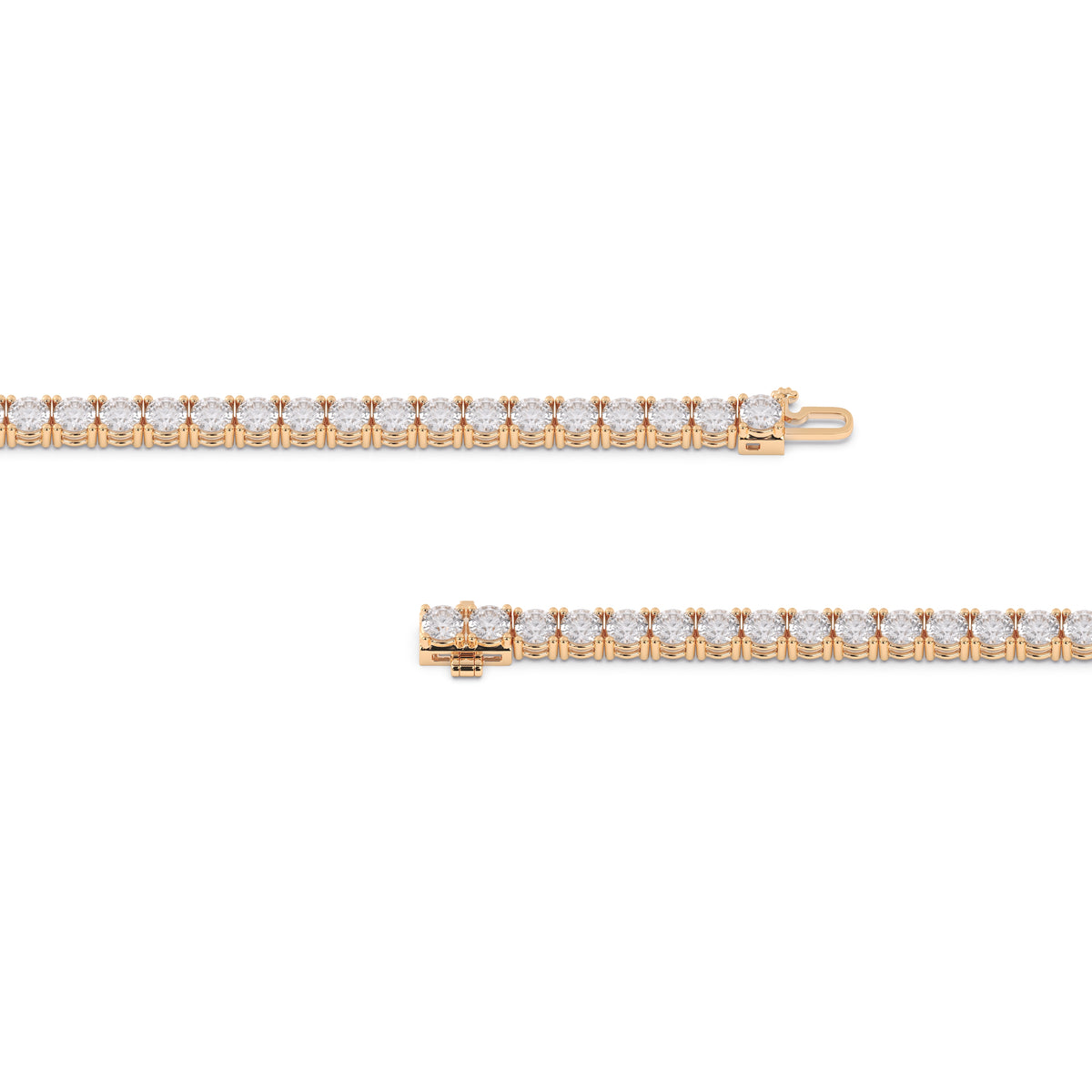 Reverra 14K Gold Round IGI Certified Lab Grown Diamond Tennis Bracelet for Women