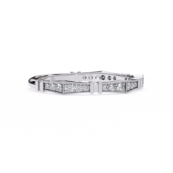 Reverra 14K Gold Art Deco Lab Grown Diamond Vintage-Inspired Brilliance Half Eternity Band for Women, CTTW-0.16 - Reverra Jewels Inc.