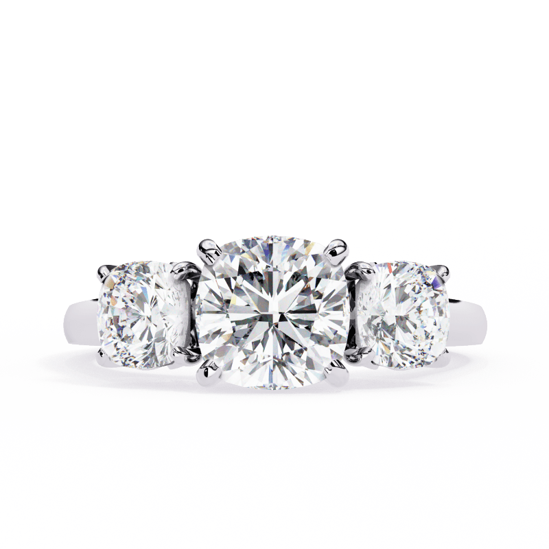 Reverra 14K Gold Cushion Lab Grown Diamond Engagement Ring for Women, CTTW-3.96 - Reverra Jewels Inc.