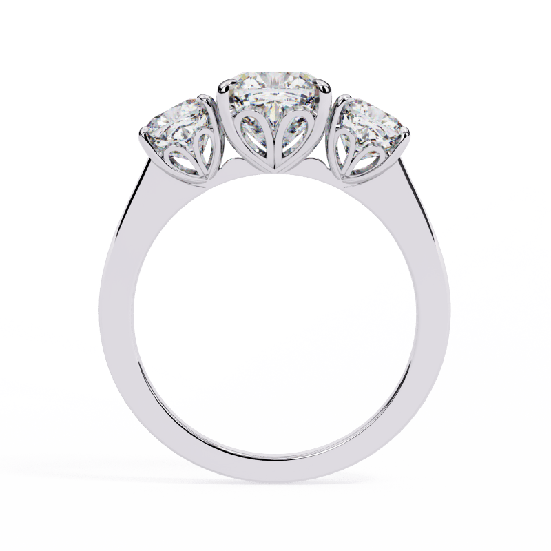 Reverra 14K Gold Cushion Lab Grown Diamond Engagement Ring for Women, CTTW-3.96 - Reverra Jewels Inc.