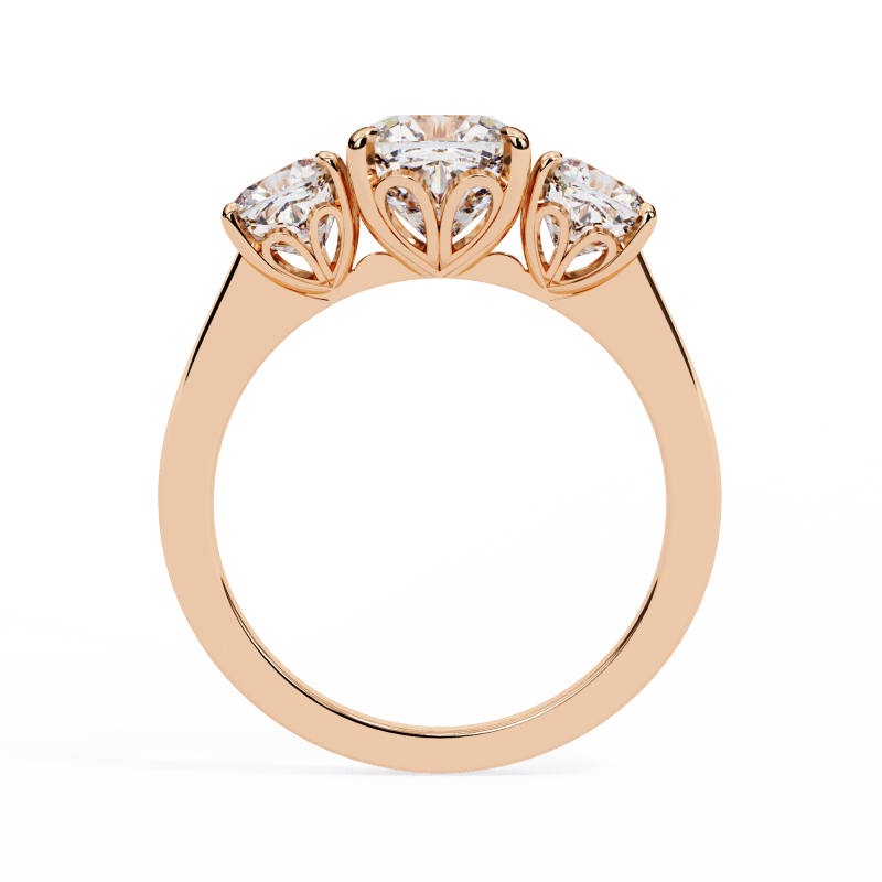 Reverra 14K Gold Cushion Lab Grown Diamond Engagement Ring for Women, CTTW-3.96 - Reverra Jewels Inc.