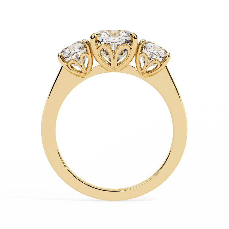 Reverra 14K Gold Cushion Lab Grown Diamond Engagement Ring for Women, CTTW-3.96 - Reverra Jewels Inc.