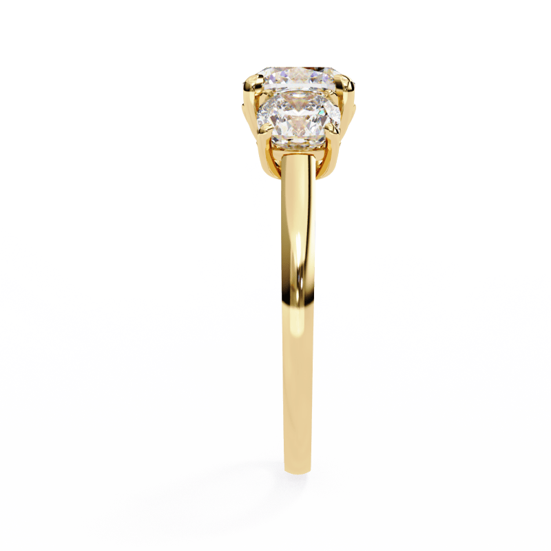 Reverra 14K Gold Cushion Lab Grown Diamond Engagement Ring for Women, CTTW-3.96 - Reverra Jewels Inc.