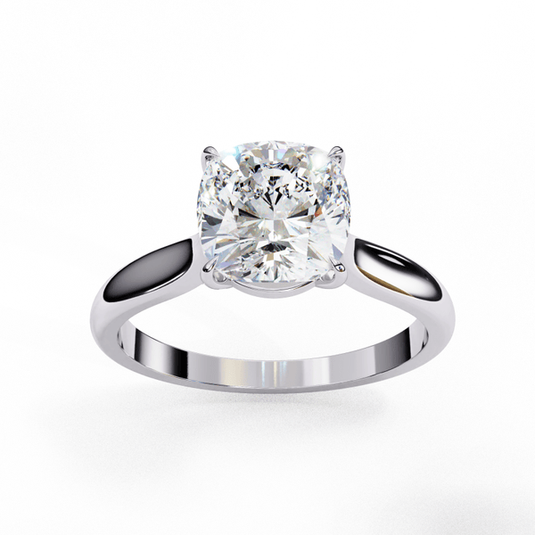 Reverra 14K Gold Cushion Lab Grown Diamond Solitaire Engagement Ring for Women, CTTW-2.65 - Reverra Jewels Inc.