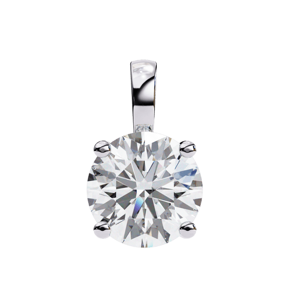 Reverra 14K Gold Cushion Lab Grown Diamond Solitaire Pendant For Women, CTTW-3.01 - Reverra Jewels Inc.