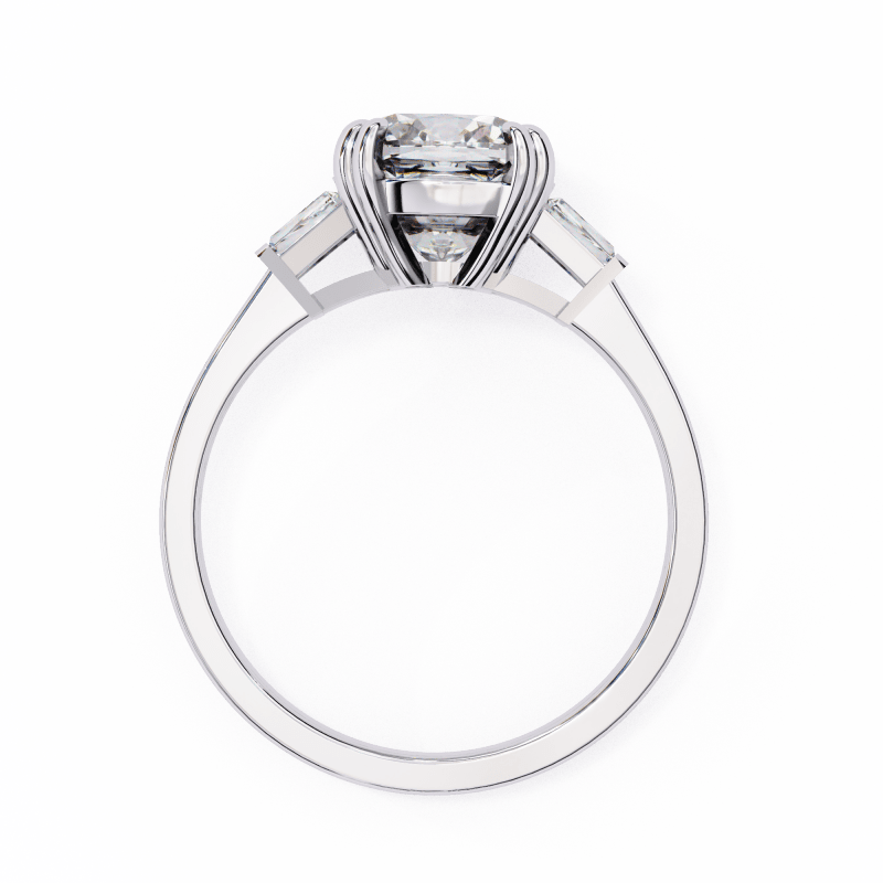 Reverra 14K Gold Cushion & Round Lab Grown Diamond Engagement Ring for Women, CTTW-2.98 - Reverra Jewels Inc.