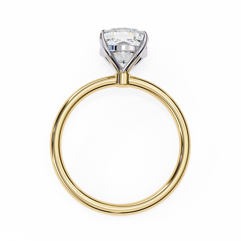 Reverra 14K Gold Cushion & Round Lab Grown Diamond Solitaire Engagement Ring for Women, CTTW-2.65 - Reverra Jewels Inc.