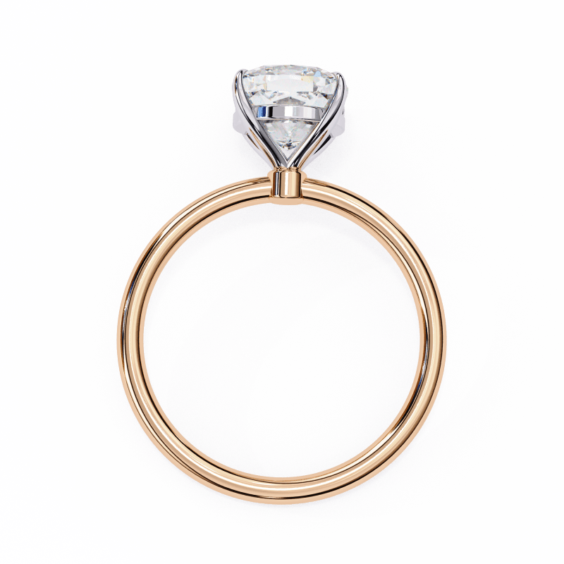 Reverra 14K Gold Cushion & Round Lab Grown Diamond Solitaire Engagement Ring for Women, CTTW-2.65 - Reverra Jewels Inc.
