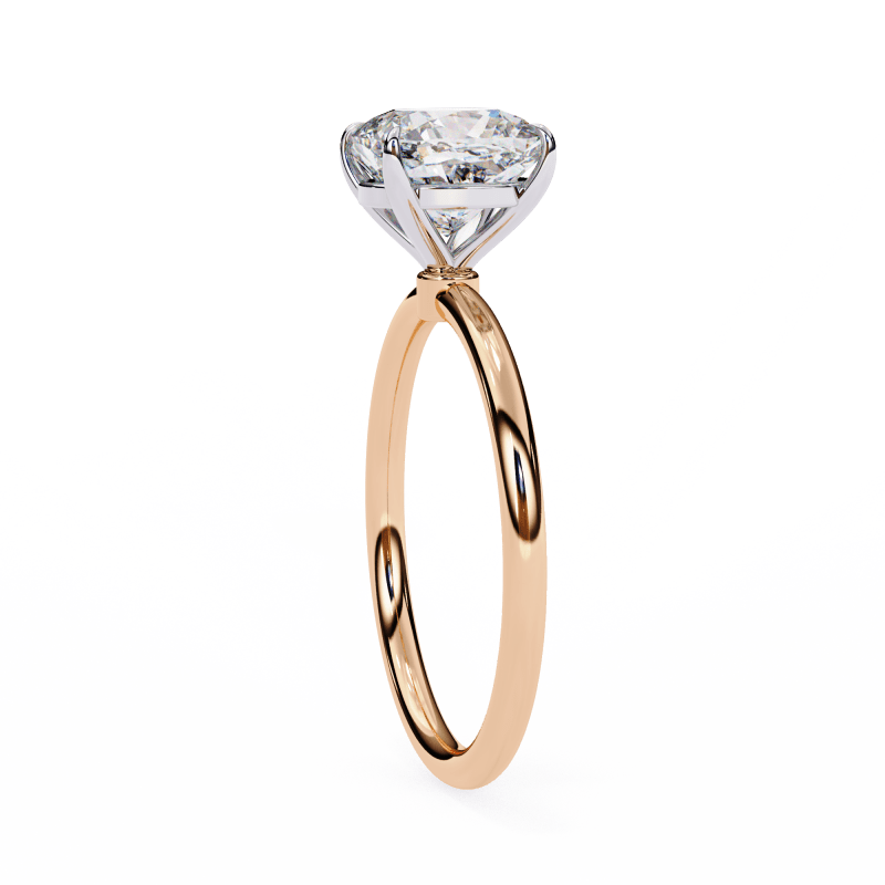 Reverra 14K Gold Cushion & Round Lab Grown Diamond Solitaire Engagement Ring for Women, CTTW-2.65 - Reverra Jewels Inc.
