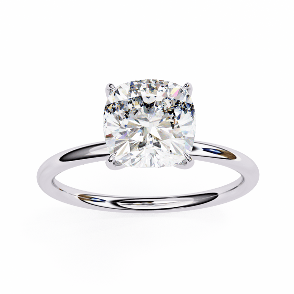 Reverra 14K Gold Cushion & Round Lab Grown Diamond Solitaire Engagement Ring for Women, CTTW-2.65 - Reverra Jewels Inc.