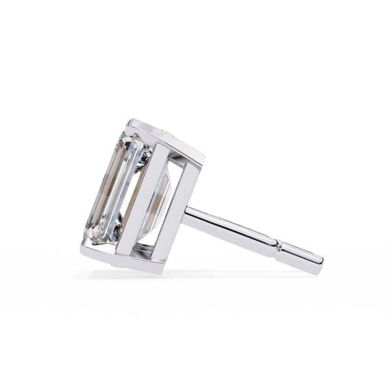 Reverra 14K Gold Emerald Lab Grown Diamond 4 Prong Stud Earrings For Women, CTTW-2.34 - Reverra Jewels Inc.