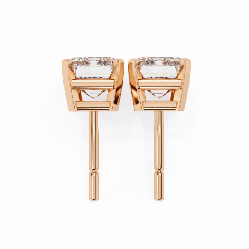 Reverra 14K Gold Emerald Lab Grown Diamond 4 Prong Stud Earrings For Women, CTTW-2.34 - Reverra Jewels Inc.