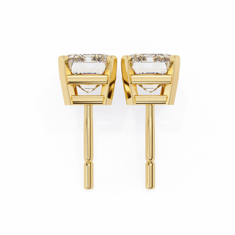 Reverra 14K Gold Emerald Lab Grown Diamond 4 Prong Stud Earrings For Women, CTTW-2.34 - Reverra Jewels Inc.
