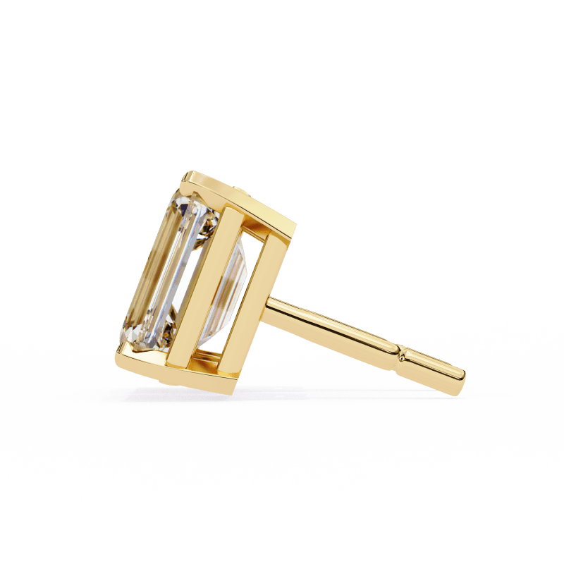 Reverra 14K Gold Emerald Lab Grown Diamond 4 Prong Stud Earrings For Women, CTTW-2.34 - Reverra Jewels Inc.