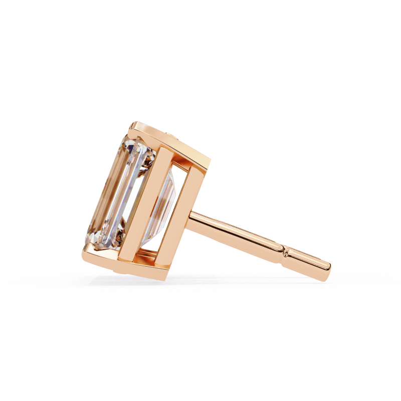 Reverra 14K Gold Emerald Lab Grown Diamond 4 Prong Stud Earrings For Women, CTTW-2.34 - Reverra Jewels Inc.