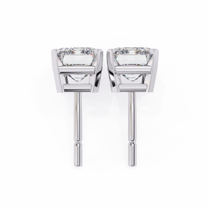 Reverra 14K Gold Emerald Lab Grown Diamond 4 Prong Stud Earrings For Women, CTTW-2.34 - Reverra Jewels Inc.