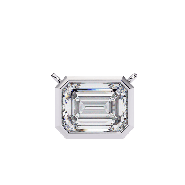 Reverra 14K Gold Emerald Lab Grown Diamond Bezel Pendant For Women, CTTW-0.78 - Reverra Jewels Inc.
