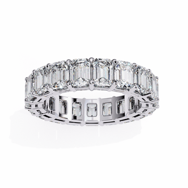 Reverra 14K Gold Emerald Lab Grown Diamond Eternity Band for Women, CTTW-4.88 - Reverra Jewels Inc.