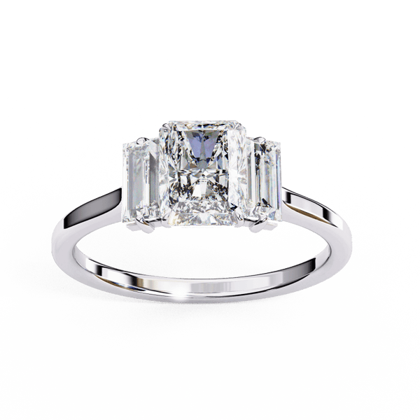 Reverra 14K Gold Emerald Lab Grown Diamond Radiant Engagement Ring for Women, CTTW-1.63 - Reverra Jewels Inc.